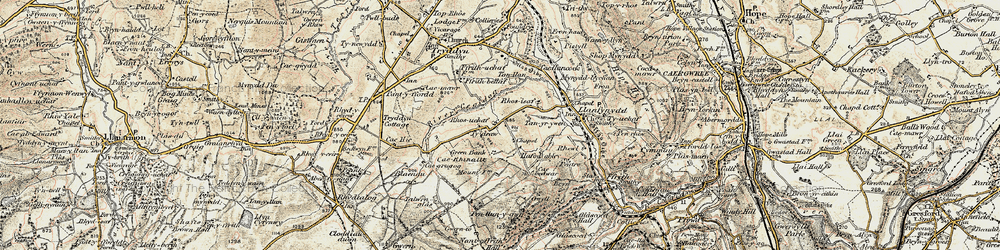 Old map of Bryn Common in 1902-1903