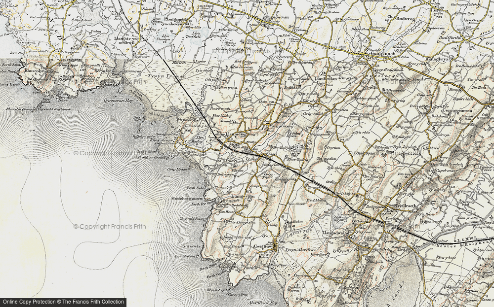 Old Map of Historic Map covering Bryncian in 1903-1910