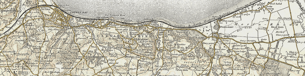 Old map of Bryn Dulas in 1902-1903
