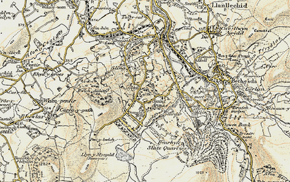 Old map of Bryn Eglwys in 1903-1910