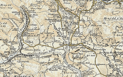 Old map of Bryn Golau in 1899-1900