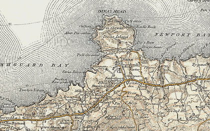 Old map of Aber Pensidan in 1901-1912