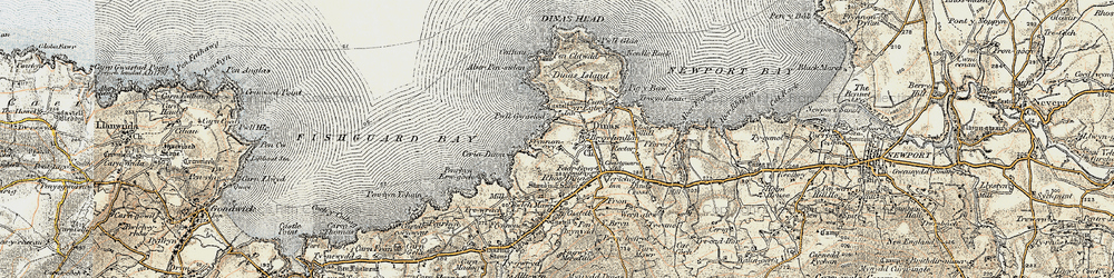 Old map of Aber Pensidam in 1901-1912