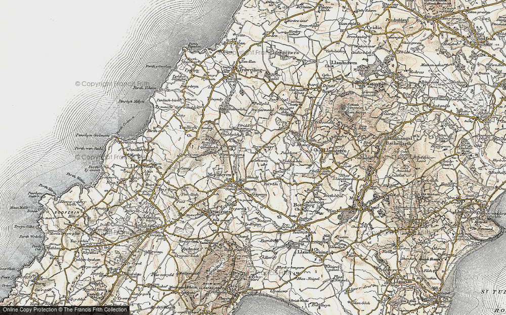 Old Map of Historic Map covering Crugeran in 1903
