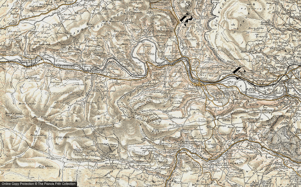 Old Map of Historic Map covering Blaen Bache in 1902-1903