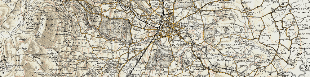 Old map of Bryn Offa in 1902