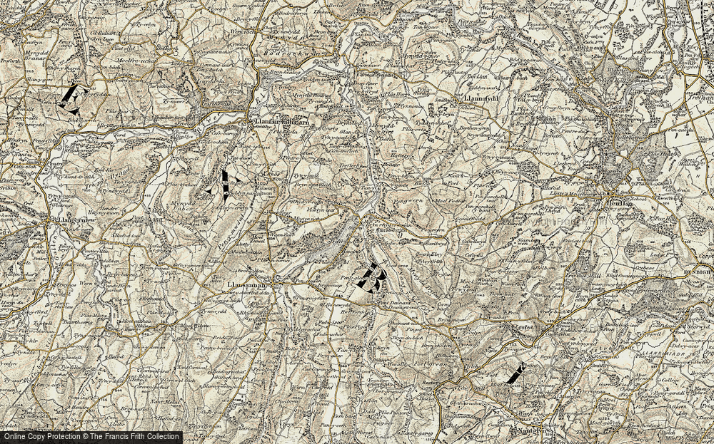 Old Map of Historic Map covering Beniar in 1902-1903