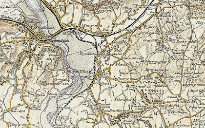 Old map of Bryn Eisteddfod in 1902-1903