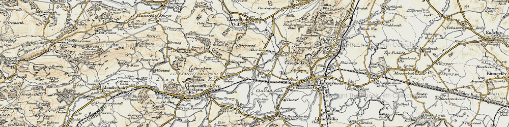 Old map of Bryn Tanat in 1902-1903