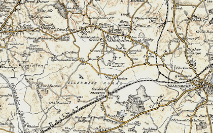 Old map of Bryn-y-cochin in 1902