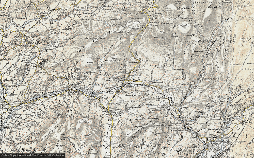 Old Map of Historic Map covering Blaenpedol in 1900-1901