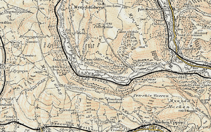 Old map of Brynawel in 1899-1900
