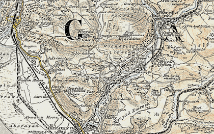 Old map of Brynbryddan in 1900-1901