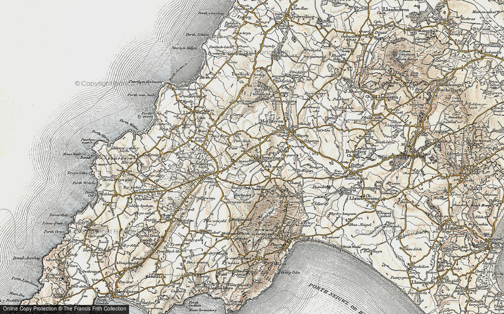 Old Map of Bryncroes, 1903 in 1903