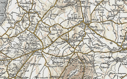 Old map of Bryncroes in 1903