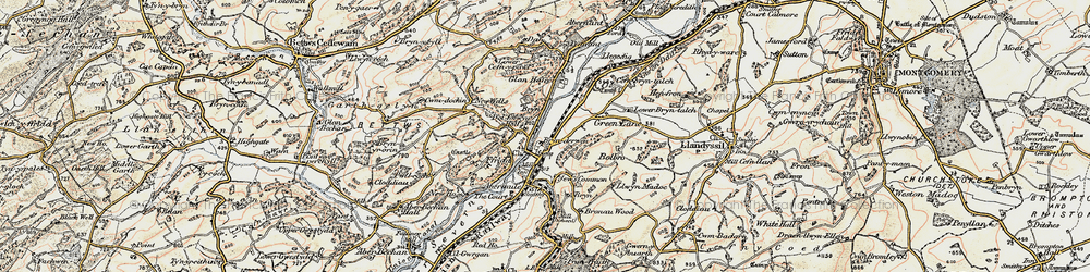 Old map of Brynderwen in 1902-1903