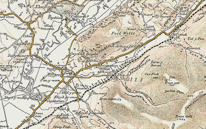 Old map of Brynglas Sta in 1902-1903