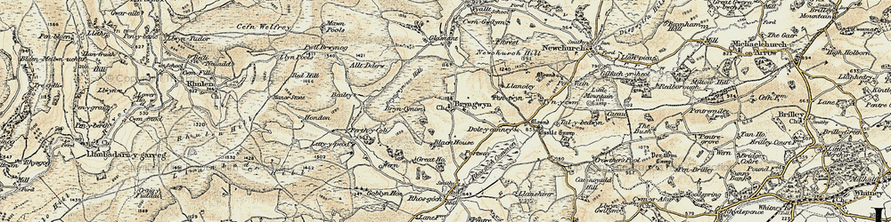 Old map of Bryngwyn Hill in 1900-1902