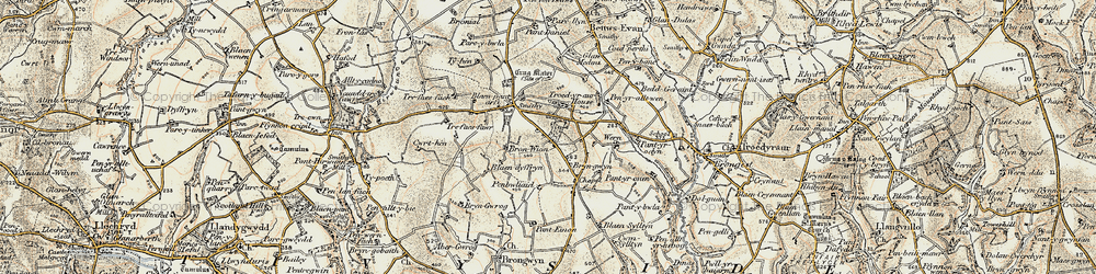 Old map of Bronwion in 1901