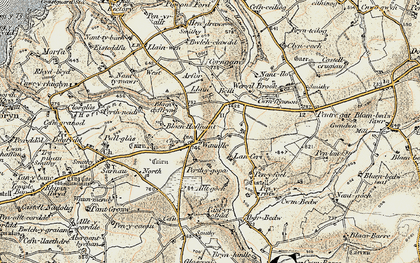 Old map of Brynceri in 1901