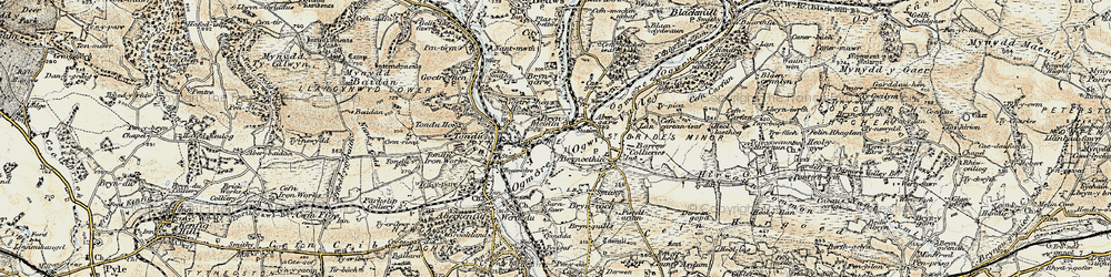 Old map of Bryngarw Country Park in 1900