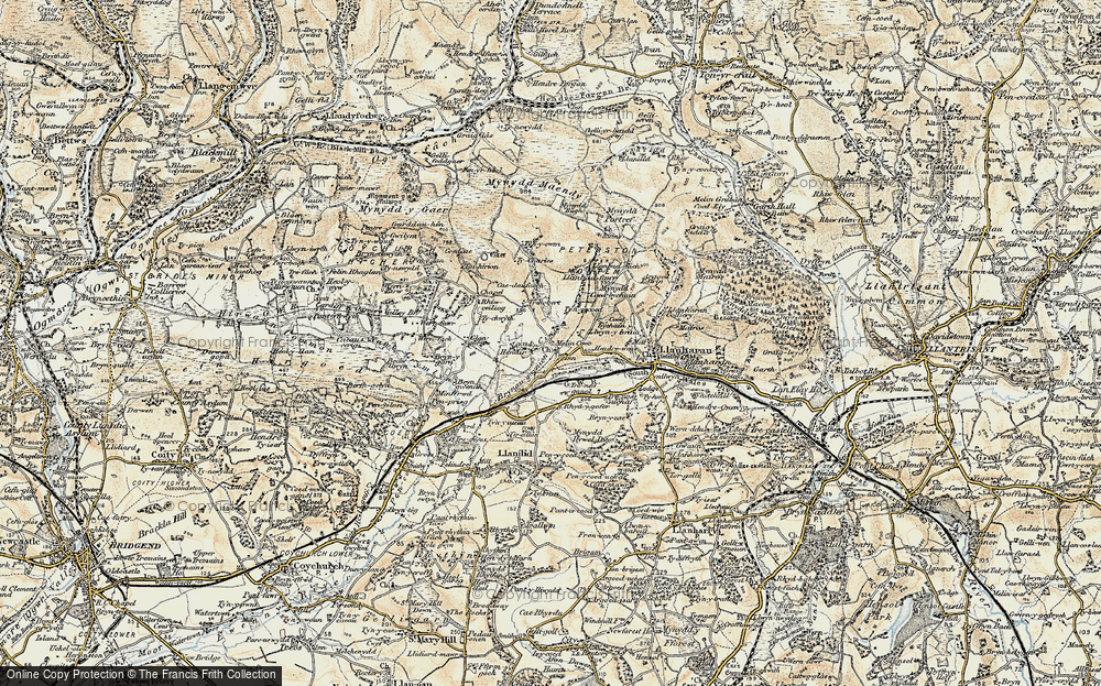 Old Map of Brynna, 1899-1900 in 1899-1900
