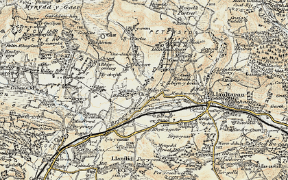 Old map of Brynna in 1899-1900