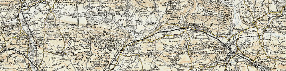Old map of Brynnau Gwynion in 1899-1900