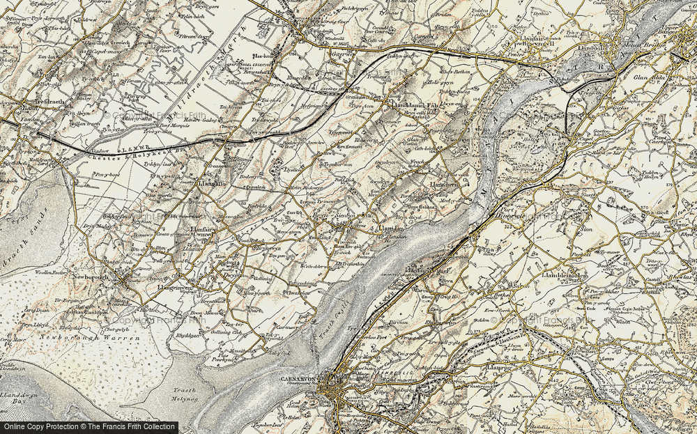 Old Map of Historic Map covering Ysgubor Wen in 1903-1910