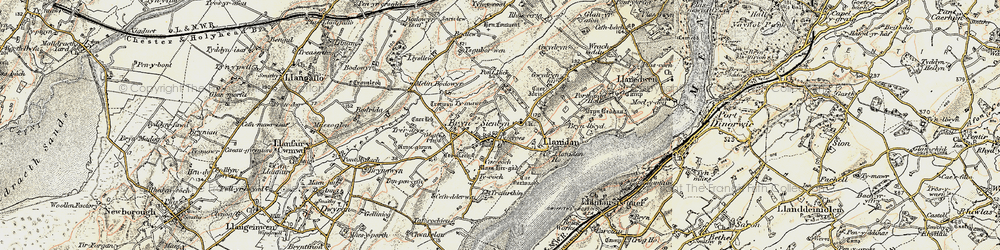 Old map of Brynsiencyn in 1903-1910