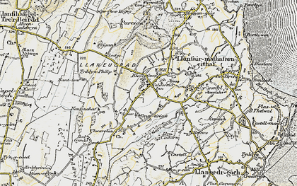 Old map of Brynteg in 1903-1910