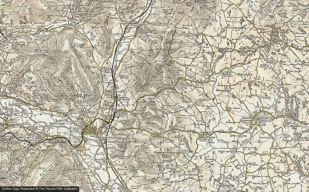 Old Map of Historic Map covering Arwallt, The in 1899-1900