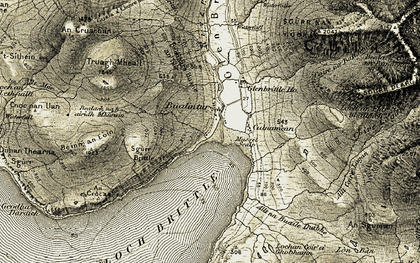 Old map of Allt Coire Làgan in 1906-1909