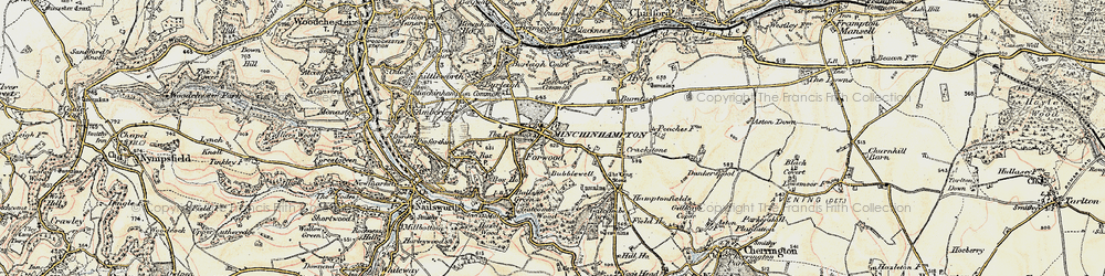 Old map of Bubblewell in 1898-1900