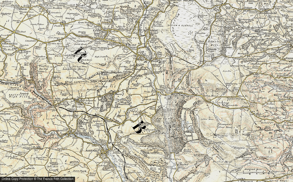 Old Map of Historic Map covering Bramley Dale in 1902-1903
