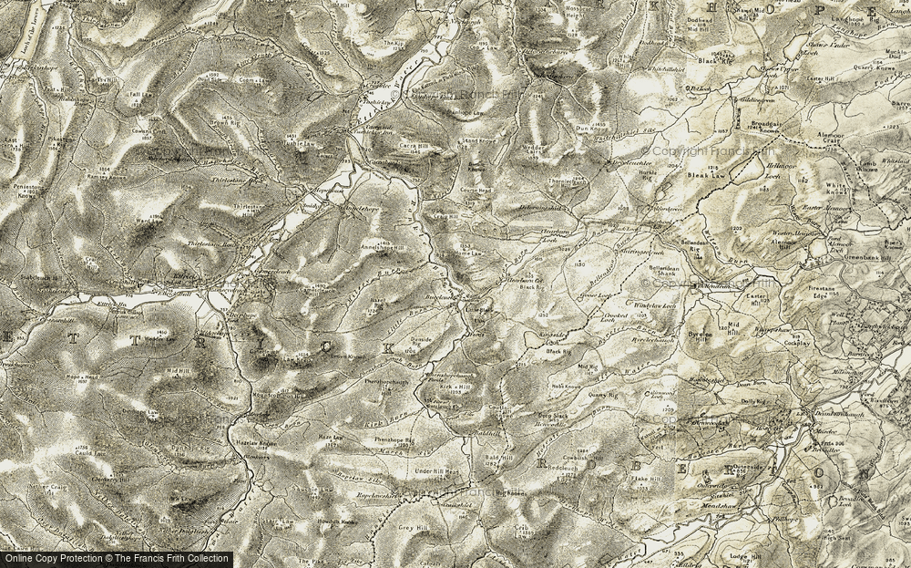 Old Map of Historic Map covering Birnie Knowe in 1901-1904