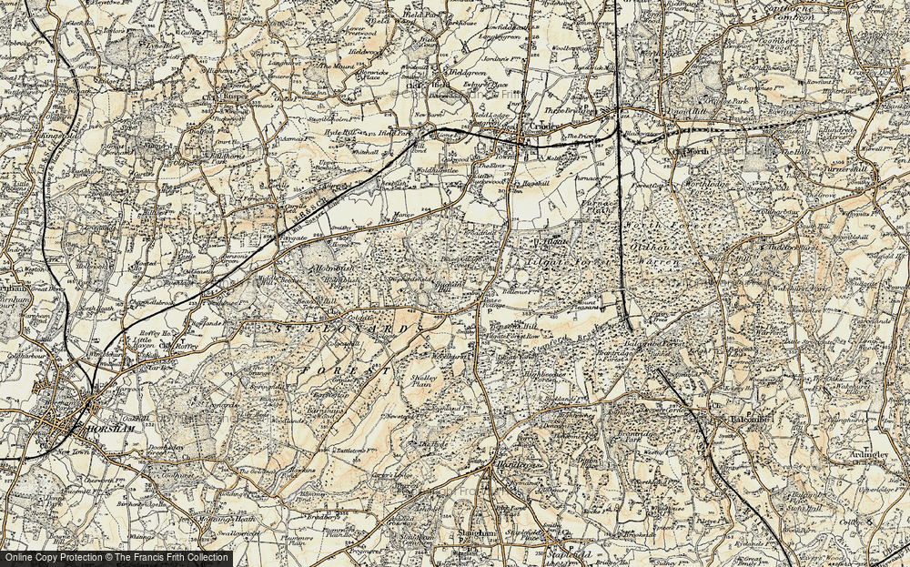 Old Map of Buchan Hill, 1898 in 1898