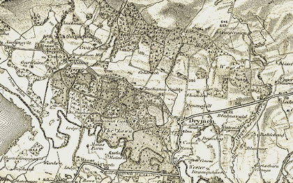 Old map of Buchanan Castle in 1905-1907
