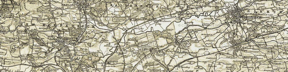 Old map of Antonine Wall in 1904-1905