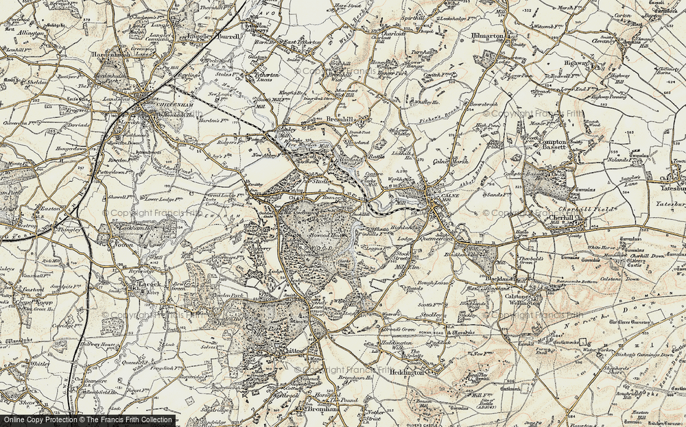 Old Map of Historic Map covering Bassett's Moor in 1899