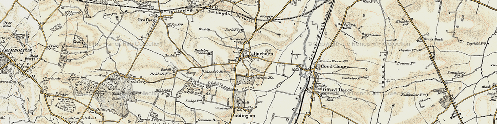 Old map of Buckden in 1901
