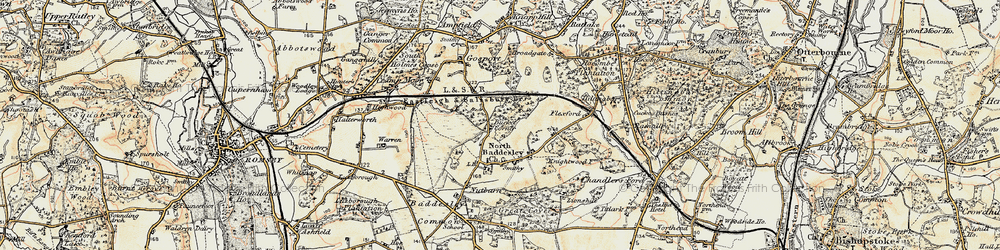 Old map of Bucket Corner in 1897-1909