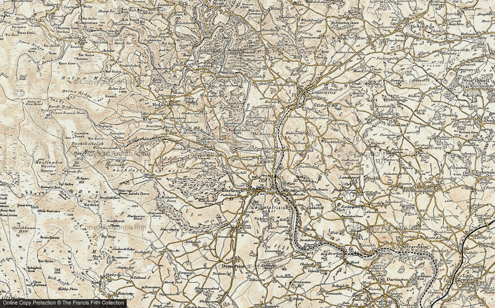 Old Map of Historic Map covering Baddaford in 1899
