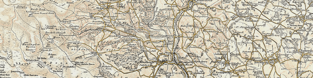 Old map of Buckfast in 1899