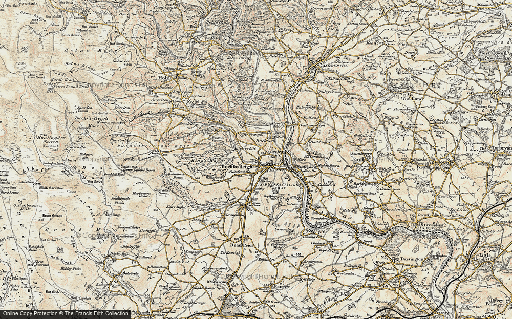 Old Map of Historic Map covering Bigadon Ho in 1899
