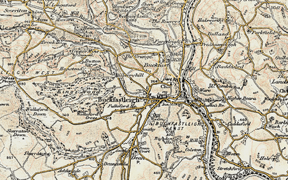 Old map of Buckfastleigh in 1899