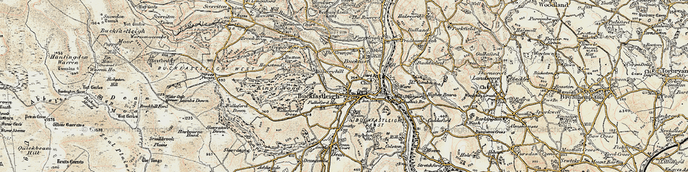 Old map of Bilberryhill in 1899