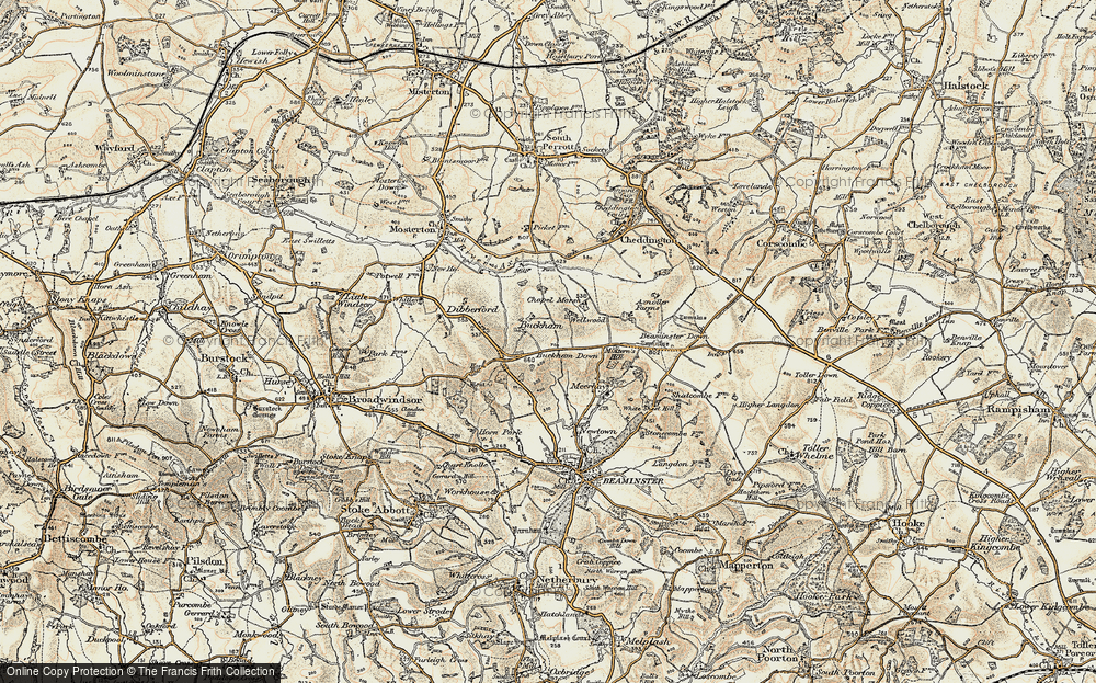 Old Map of Historic Map covering Buckham Mills in 1898-1899