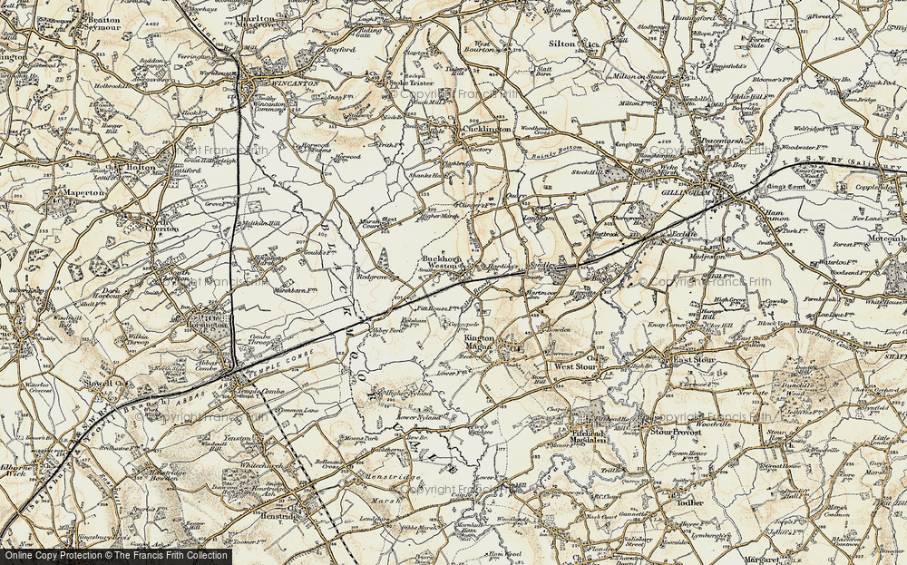 Old Map of Buckhorn Weston, 1897-1909 in 1897-1909