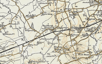 Old map of Buckhorn Weston in 1897-1909
